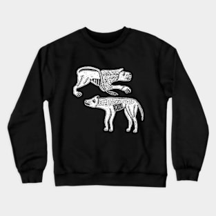 Wolf and Lion Animals from the Gundestrup Cauldron Crewneck Sweatshirt